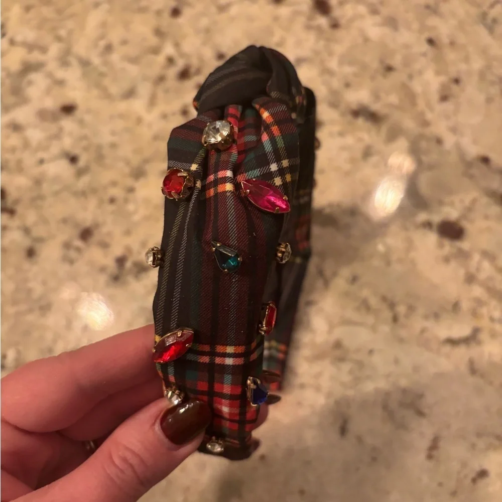 Jcrew Factory Plaid GemstoneEmbellished Headband Holiday Preppy